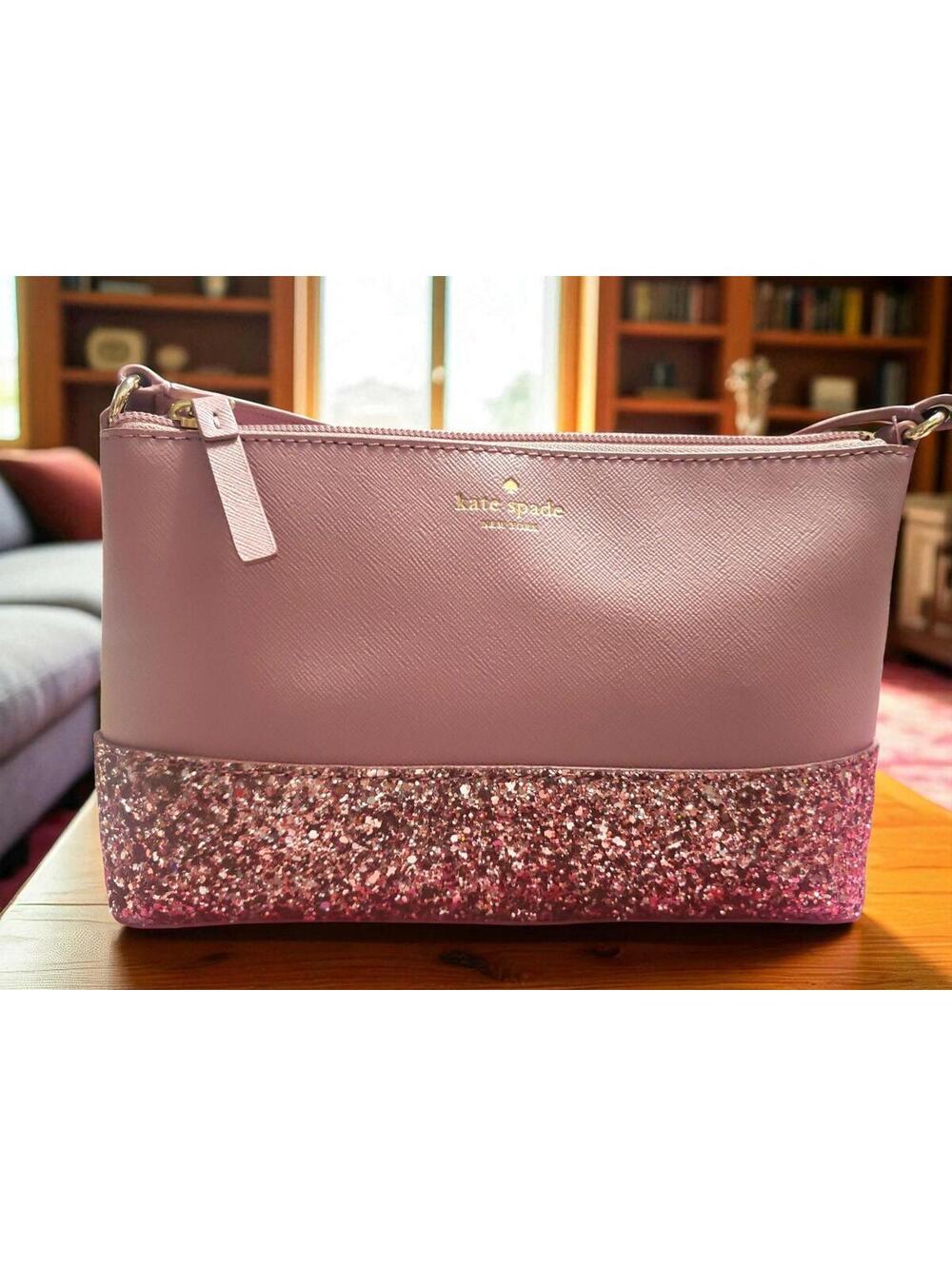 Kate Spade Lavender/Pink Glitter Crossbody Purse – S362 Auth Tag